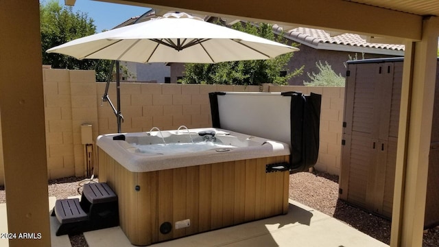 6321 S Teresa Dr, Chandler, AZ 85249 - view of patio with a hot tub