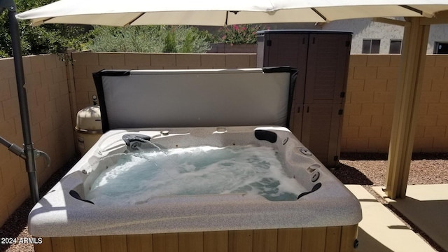 6321 S Teresa Dr, Chandler, AZ 85249 - view of patio / terrace featuring a hot tub
