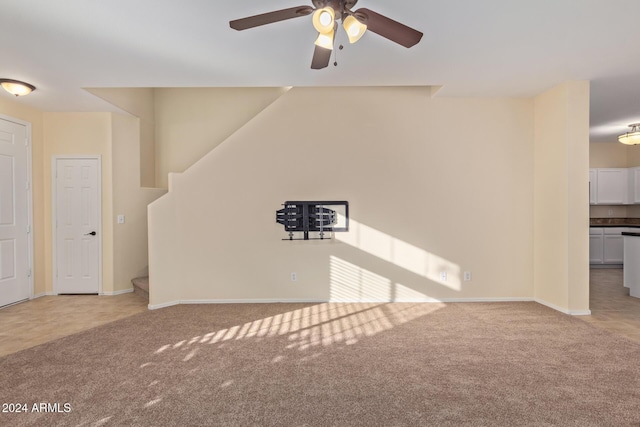 6321 S Teresa Dr, Chandler, AZ 85249 - carpeted spare room with stairway, ceiling fan, and baseboards