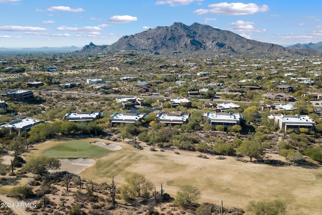 aerial view with a mountain view