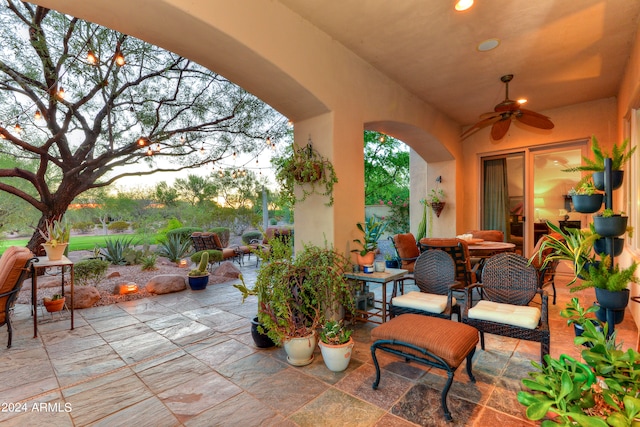 view of patio with ceiling fan