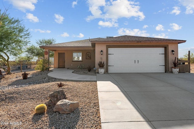 view of front of house with a garage