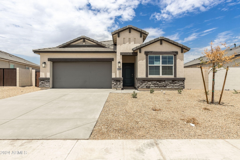 view of front of house with a garage