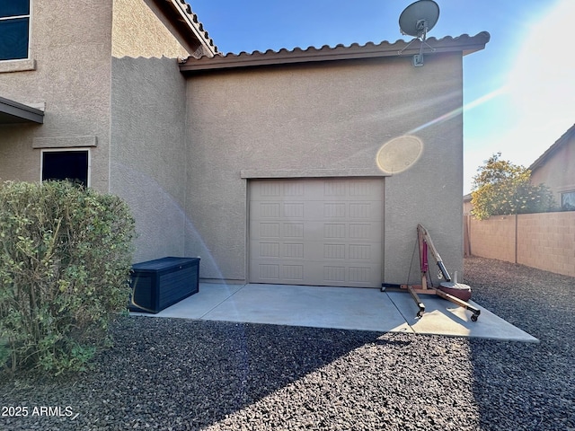 view of garage