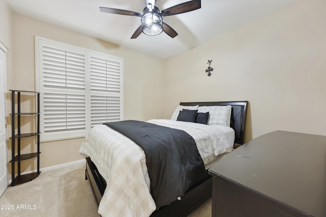7262 W Firebird Dr, Glendale, AZ 85308 - bedroom with light colored carpet, baseboards, and ceiling fan