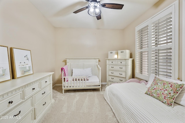 7262 W Firebird Dr, Glendale, AZ 85308 - bedroom featuring light colored carpet, baseboards, and ceiling fan