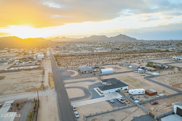 bird's eye view with a mountain view