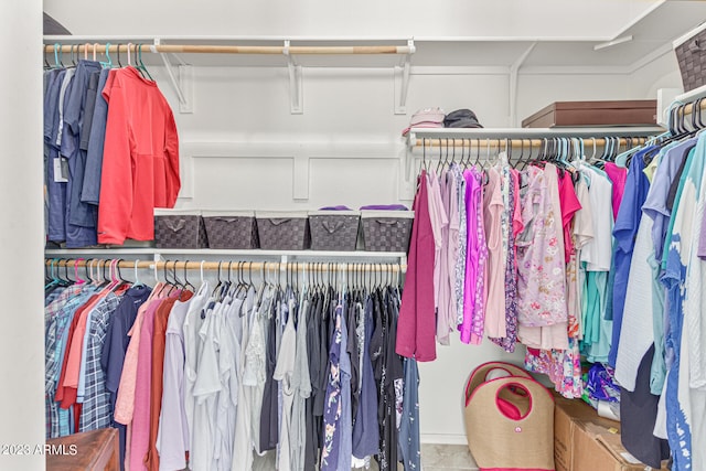 view of walk in closet