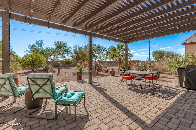 view of patio with a pergola