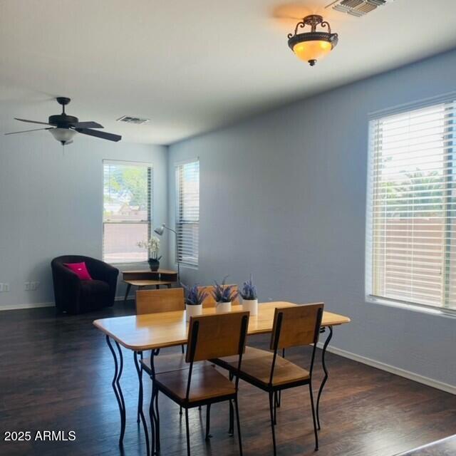 40331 N Parisi Pl, San Tan Valley, AZ 85140 - dining room featuring wood finished floors and a ceiling fan