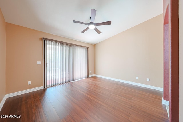 10371 W Pontiac Dr, Peoria, AZ 85382 - unfurnished room with ceiling fan, wood finished floors, and baseboards