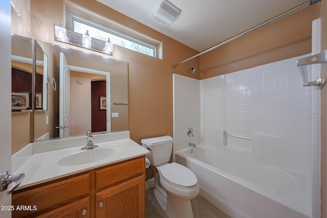 10371 W Pontiac Dr, Peoria, AZ 85382 - bathroom with toilet, vanity, and shower / washtub combination