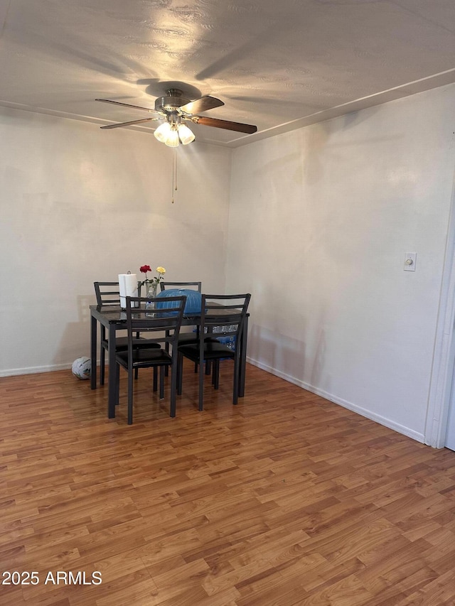 2115 W Myrtle Ave, Phoenix, AZ 85021 - dining space with ceiling fan, light wood-style floors, and baseboards