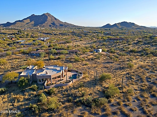 aerial view with a mountain view