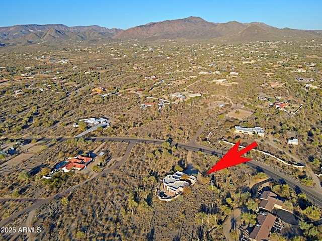 aerial view with a mountain view