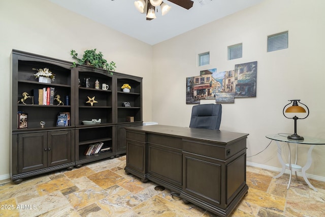 office with ceiling fan