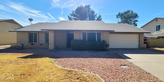 single story home with a garage