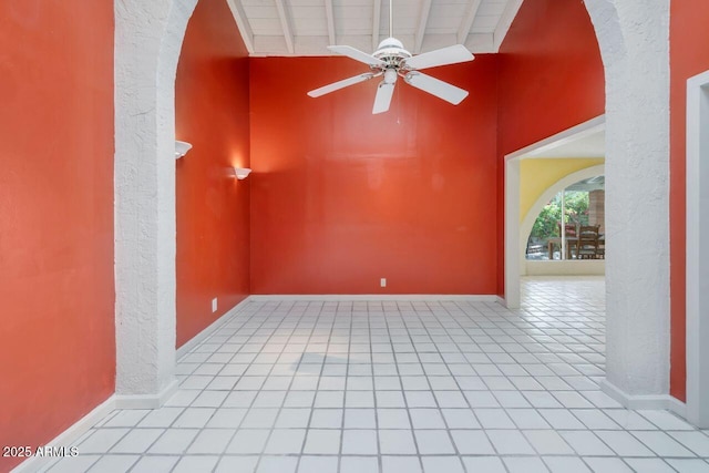 view of patio with ceiling fan