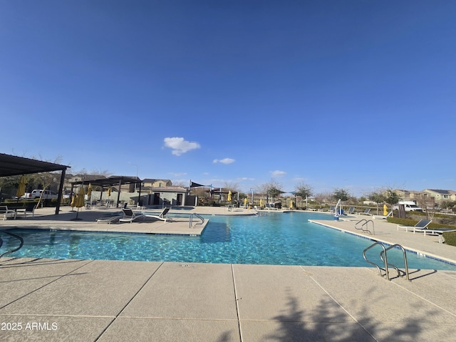 pool featuring a patio area