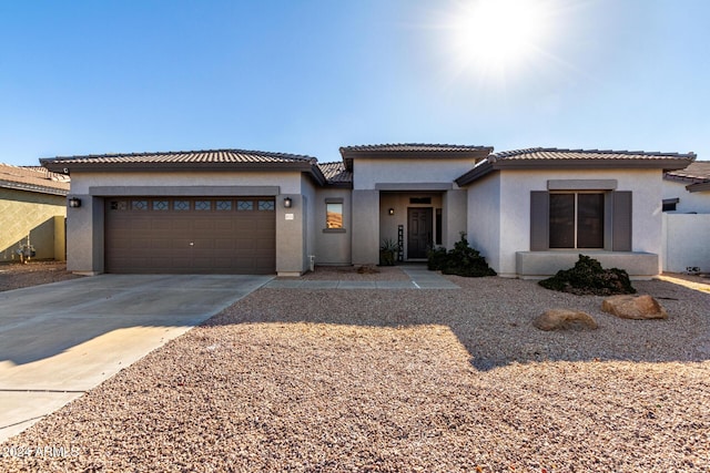 view of front of house with a garage