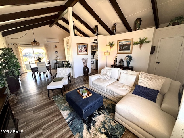 251 W 8th St, Ajo, AZ 85321 - living area featuring wood finished floors and a wall mounted AC