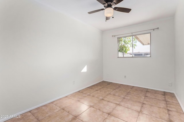 unfurnished room with ceiling fan