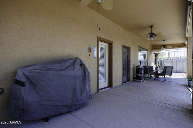 1123 E Shepherds Way, Casa Grande, AZ 85122 - view of patio featuring a ceiling fan and fence