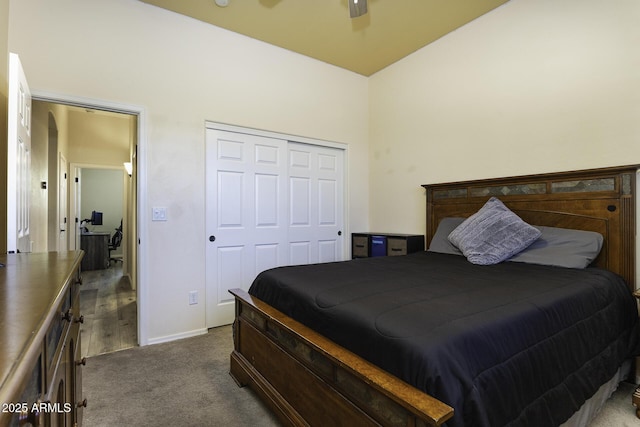 1123 E Shepherds Way, Casa Grande, AZ 85122 - bedroom featuring dark carpet, a closet, and baseboards