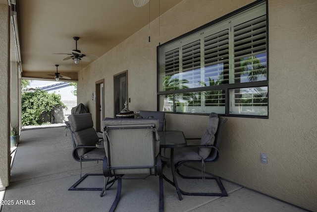 1123 E Shepherds Way, Casa Grande, AZ 85122 - view of patio / terrace with ceiling fan and outdoor dining space