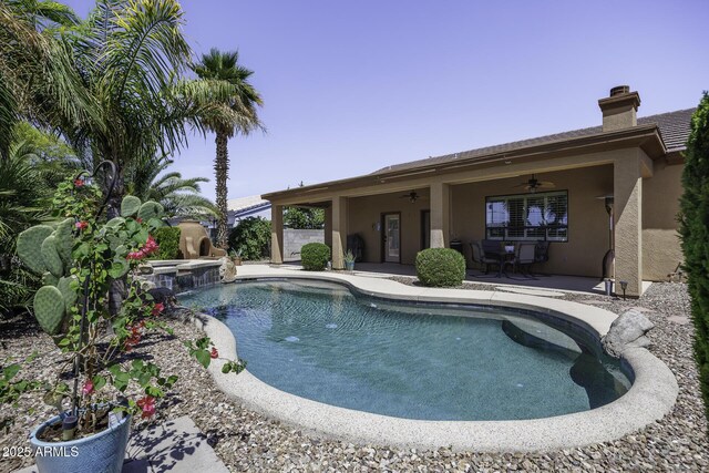 1123 E Shepherds Way, Casa Grande, AZ 85122 - outdoor pool featuring ceiling fan and a patio