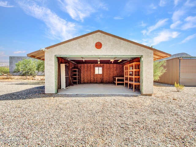 view of garage