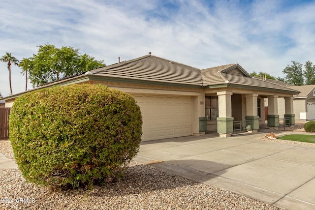 view of front of home with a garage