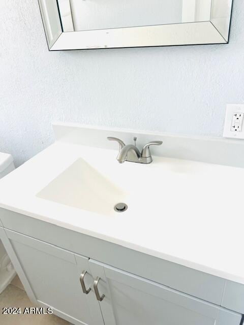 interior details with vanity and toilet