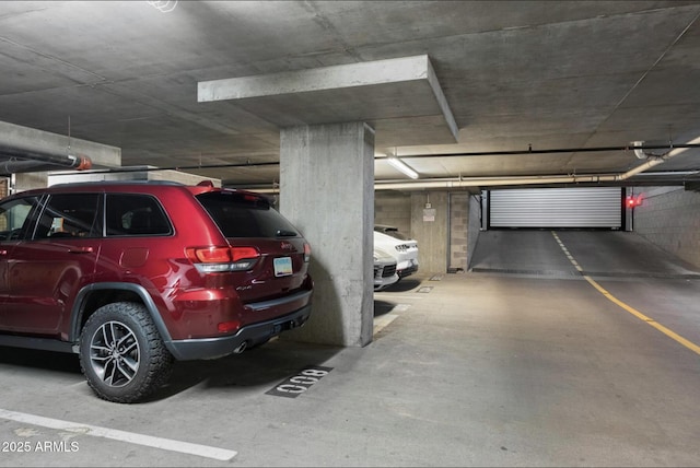 view of parking garage