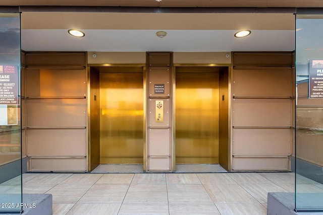 interior space featuring elevator