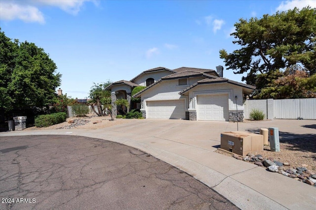 view of front facade featuring a garage