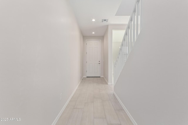 hall featuring light wood-type flooring