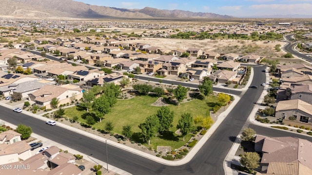 bird's eye view with a residential view and a mountain view