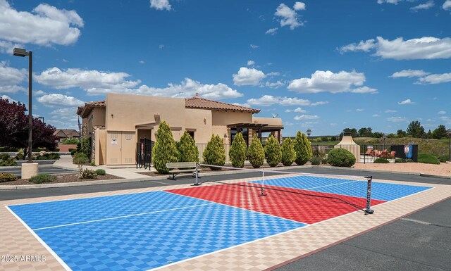 4968 E Meadow Vista Dr, Cornville, AZ 86325 - view of basketball court with community basketball court, fence, and a tennis court