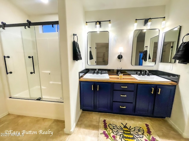4968 E Meadow Vista Dr, Cornville, AZ 86325 - full bath with a sink, baseboards, double vanity, and tile patterned flooring