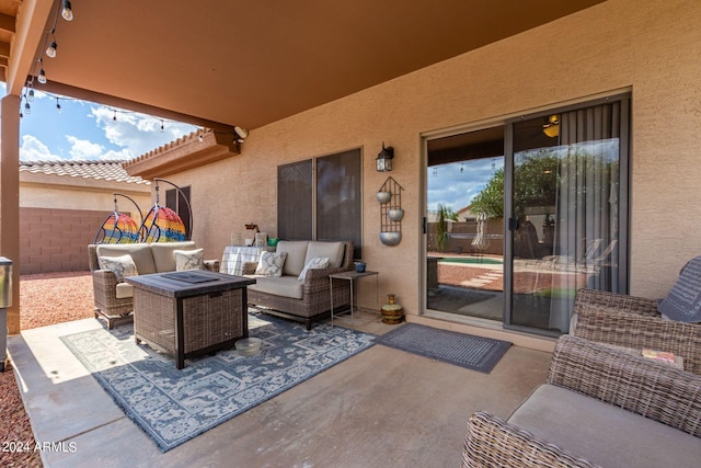 view of patio / terrace featuring an outdoor hangout area