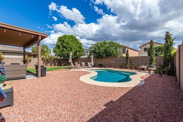 view of pool featuring a patio