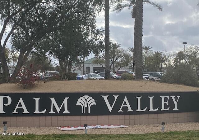 view of community sign