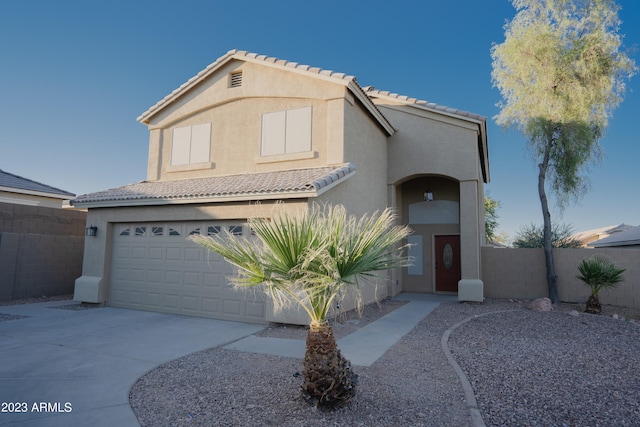 view of front of house featuring a garage