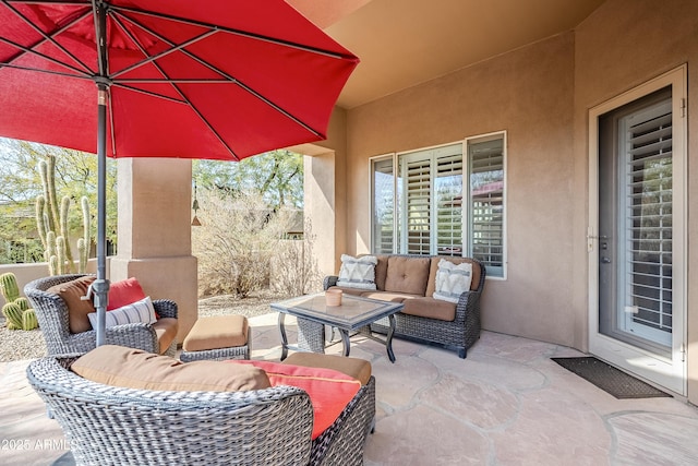 view of patio / terrace featuring an outdoor hangout area