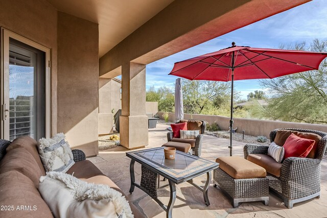 view of patio / terrace featuring outdoor lounge area