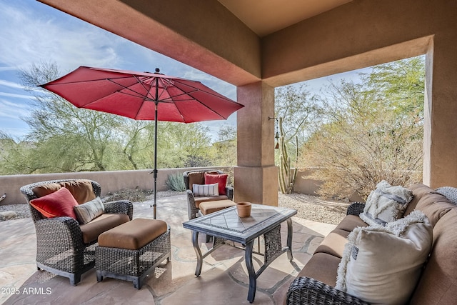 view of patio / terrace featuring an outdoor hangout area