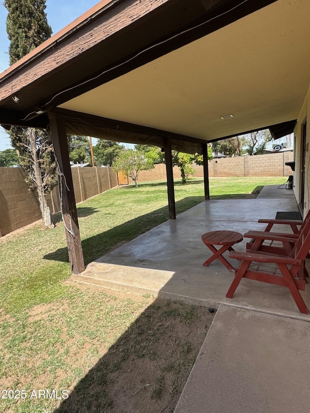 view of patio / terrace featuring a fenced backyard