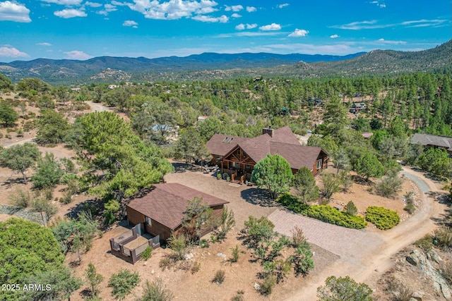 aerial view featuring a mountain view