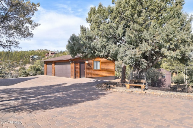 view of garage